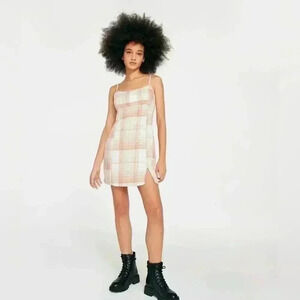 Aeropostale Plaid Scoop-Neck Slim Mini Dress -Size small